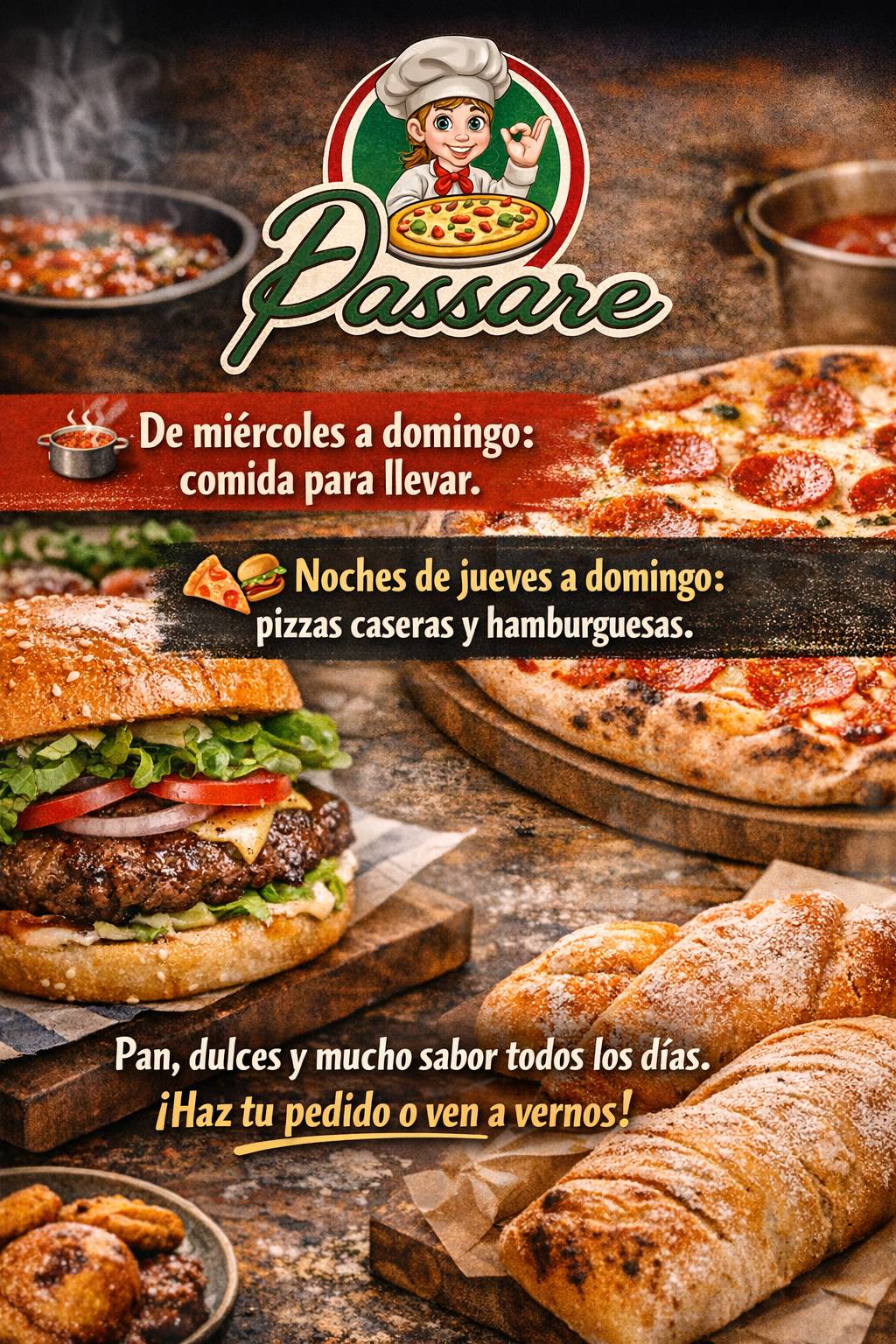 Passare меню
