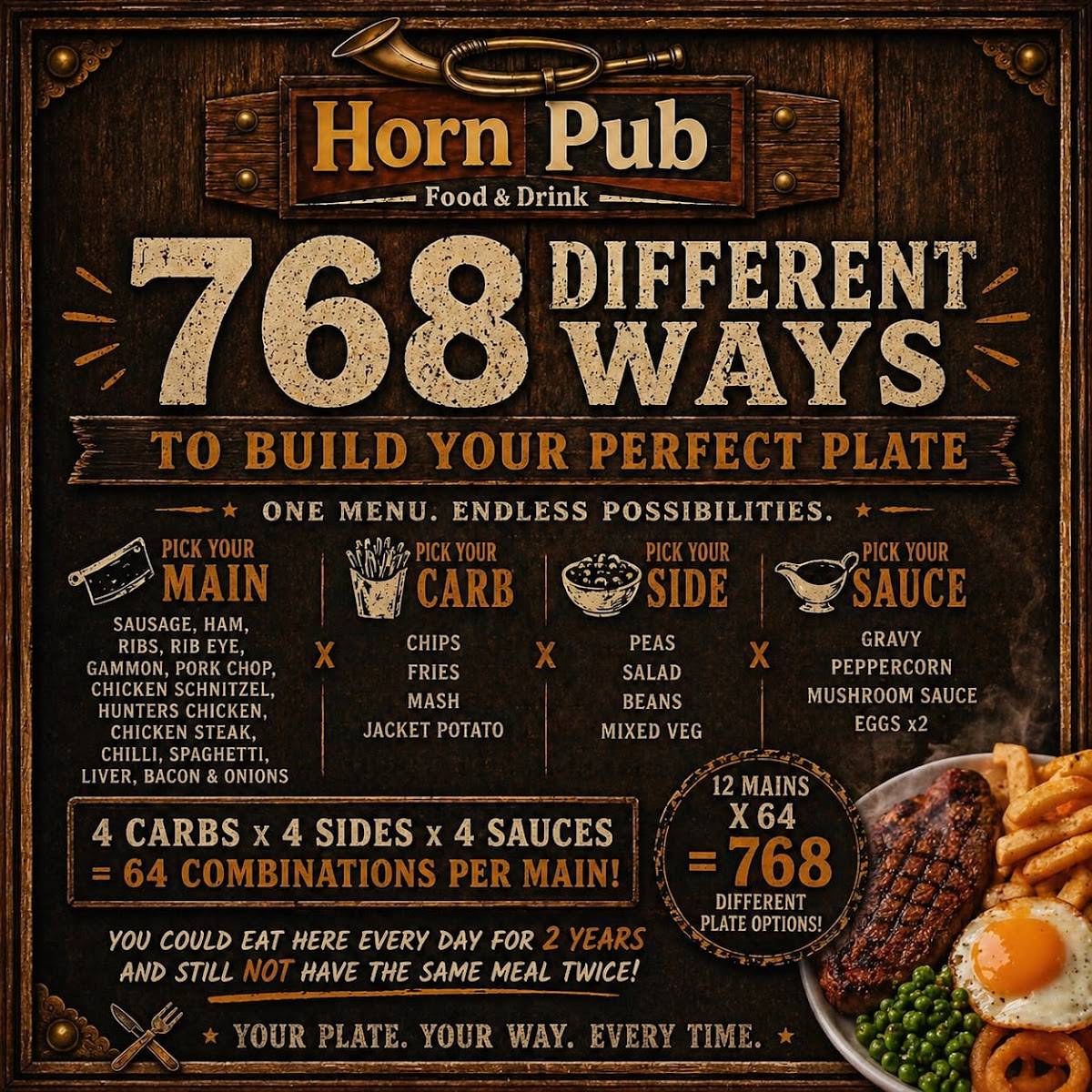 Horn Pub Food & Drinks меню
