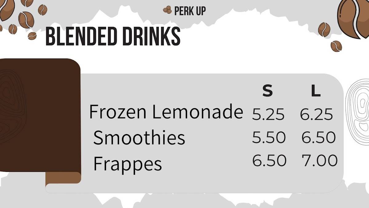 Perk Up Java Shop меню