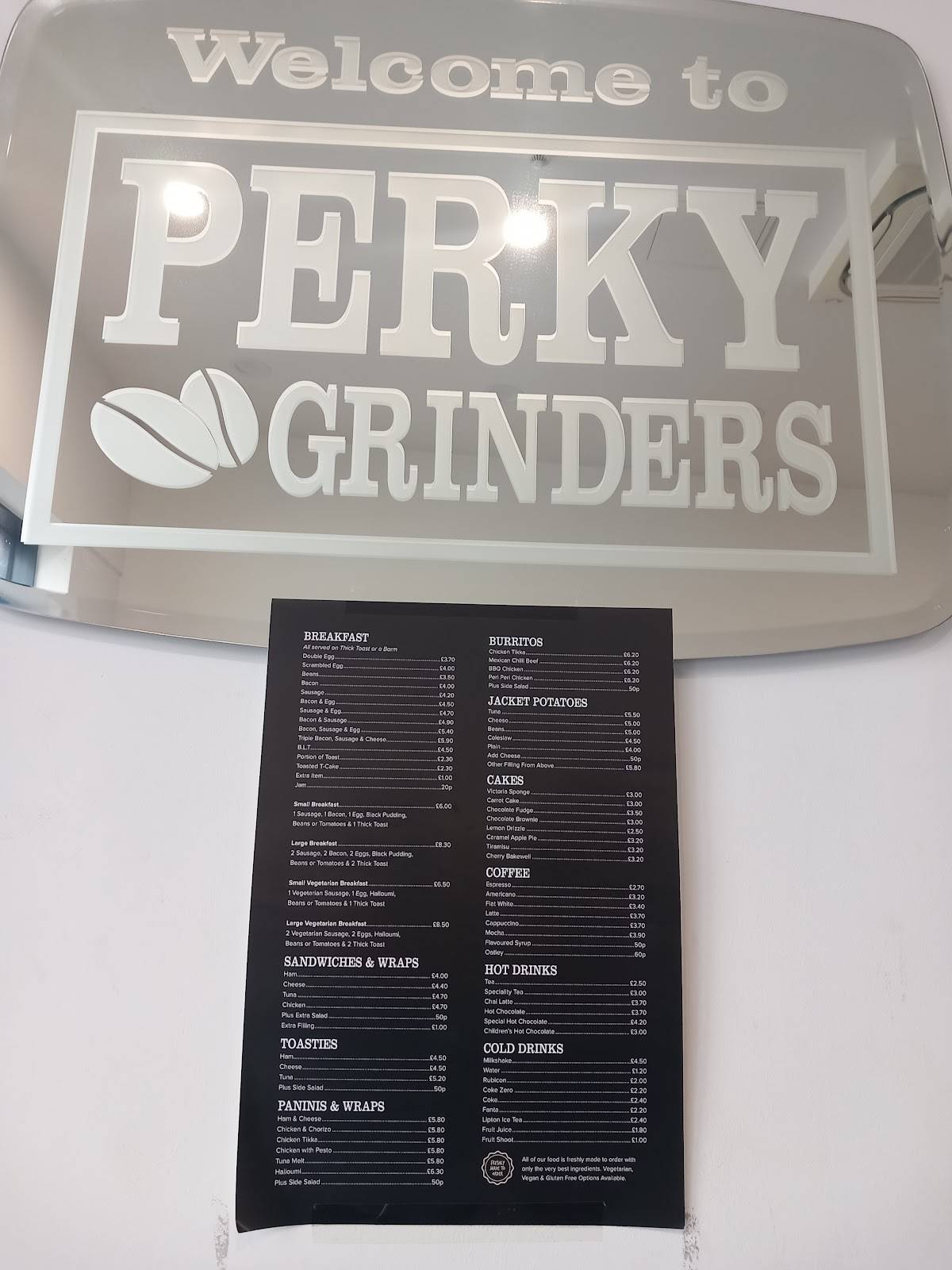 Perky Grinders меню