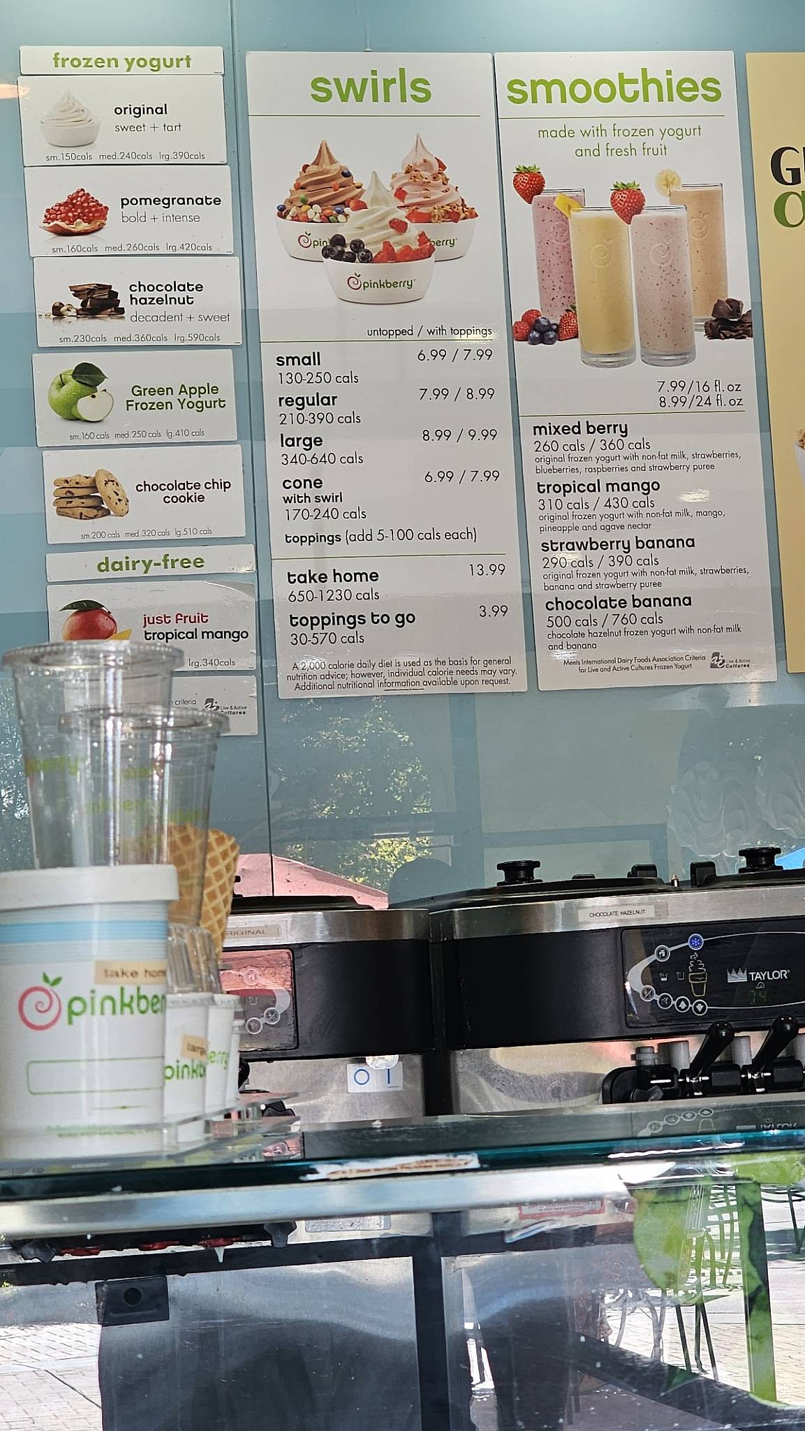 Pinkberry меню