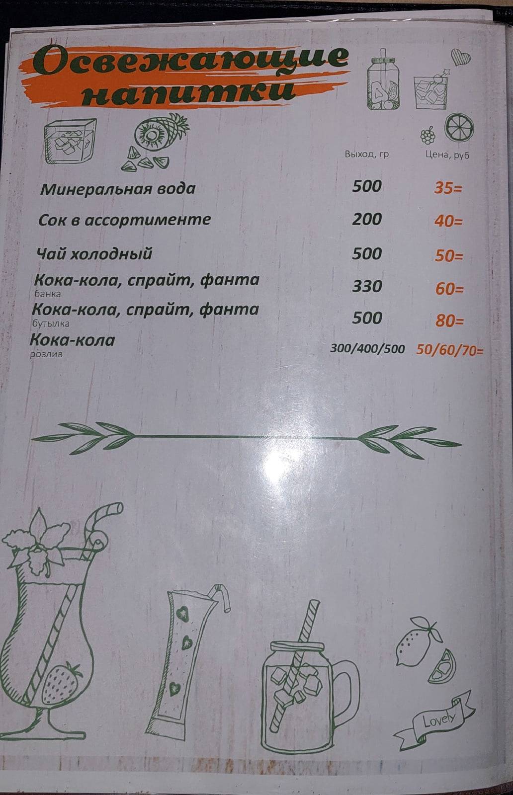 Эллада меню