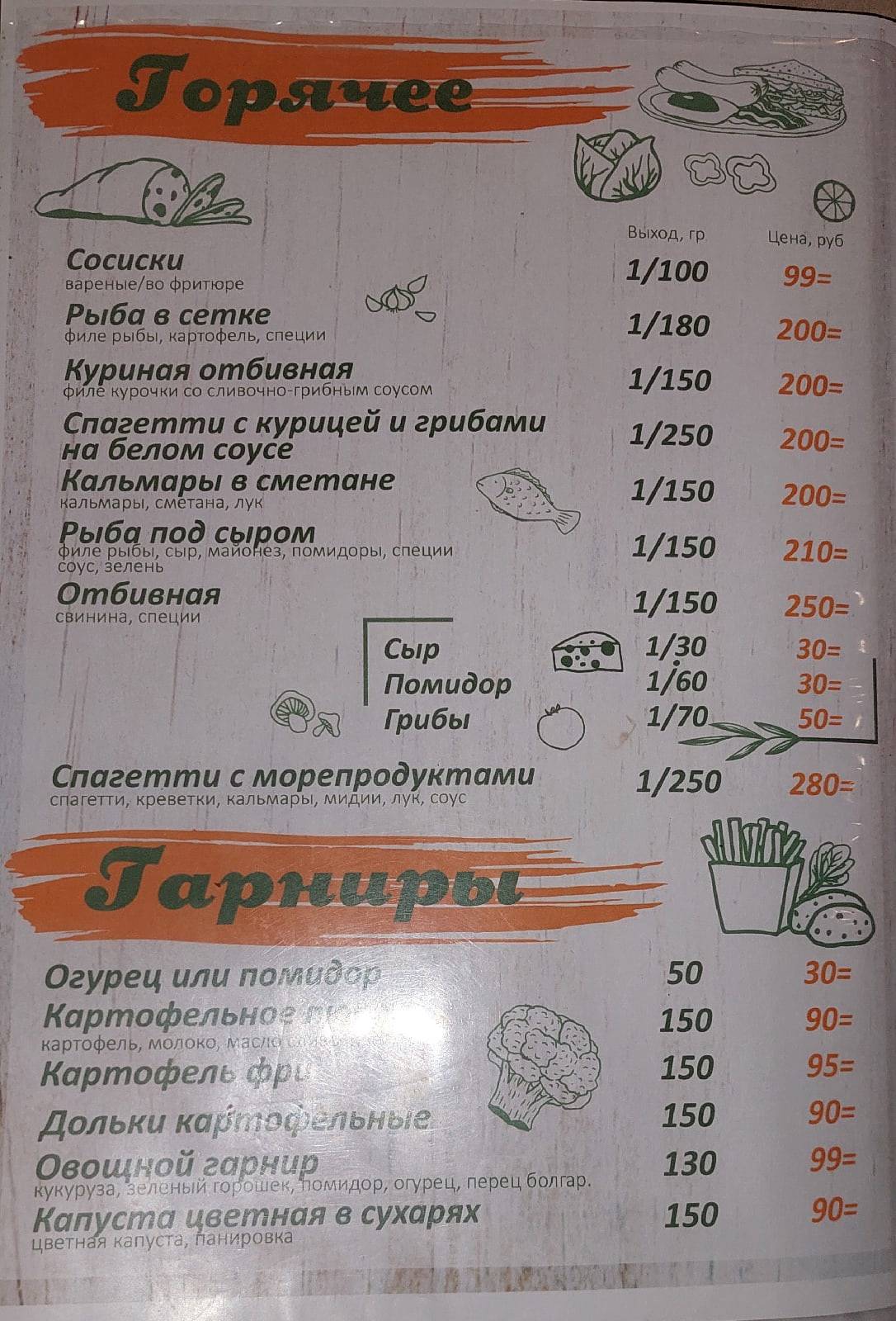 Эллада меню