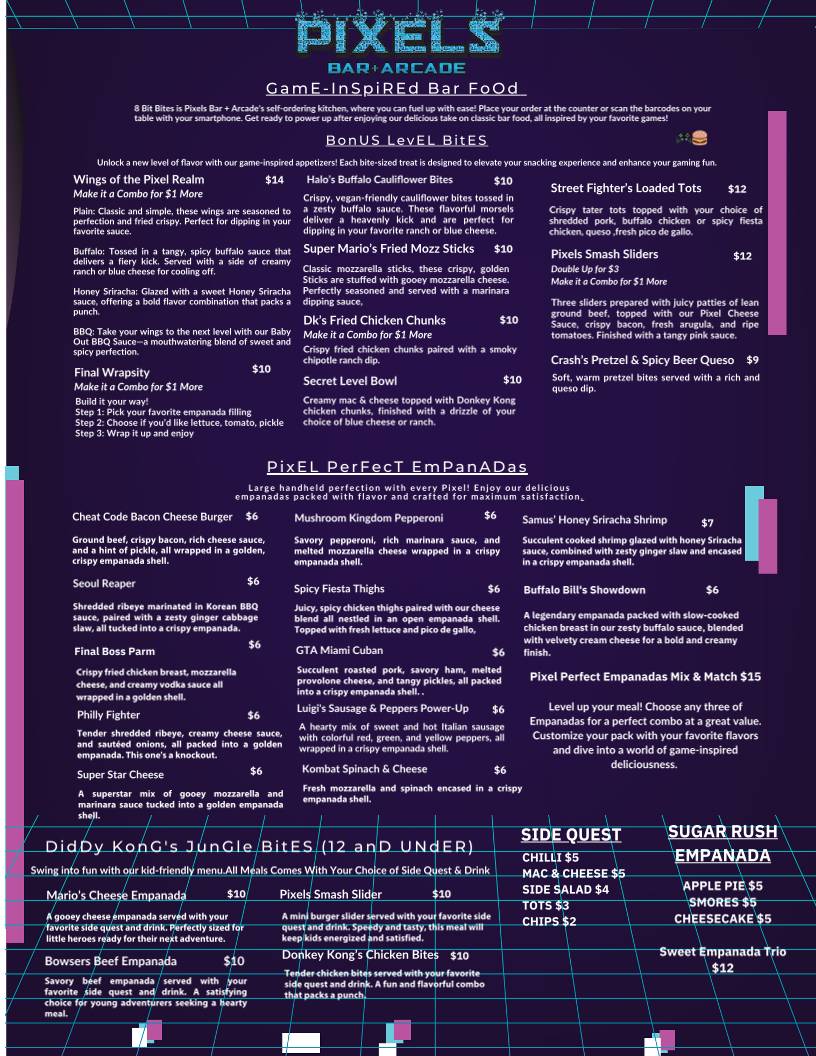 Pixels Bar + Arcade меню