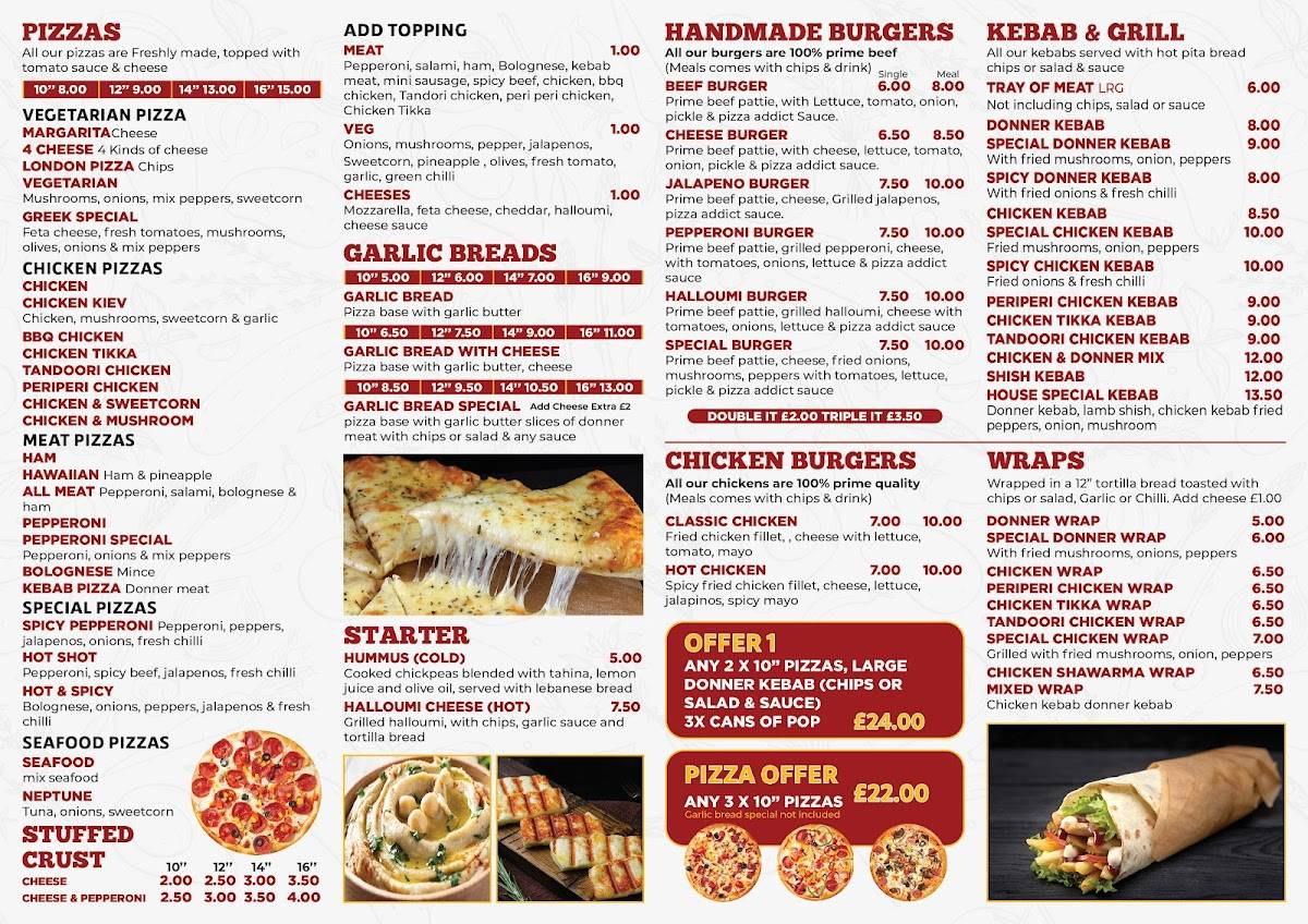 Pizza Addict Jarrow меню