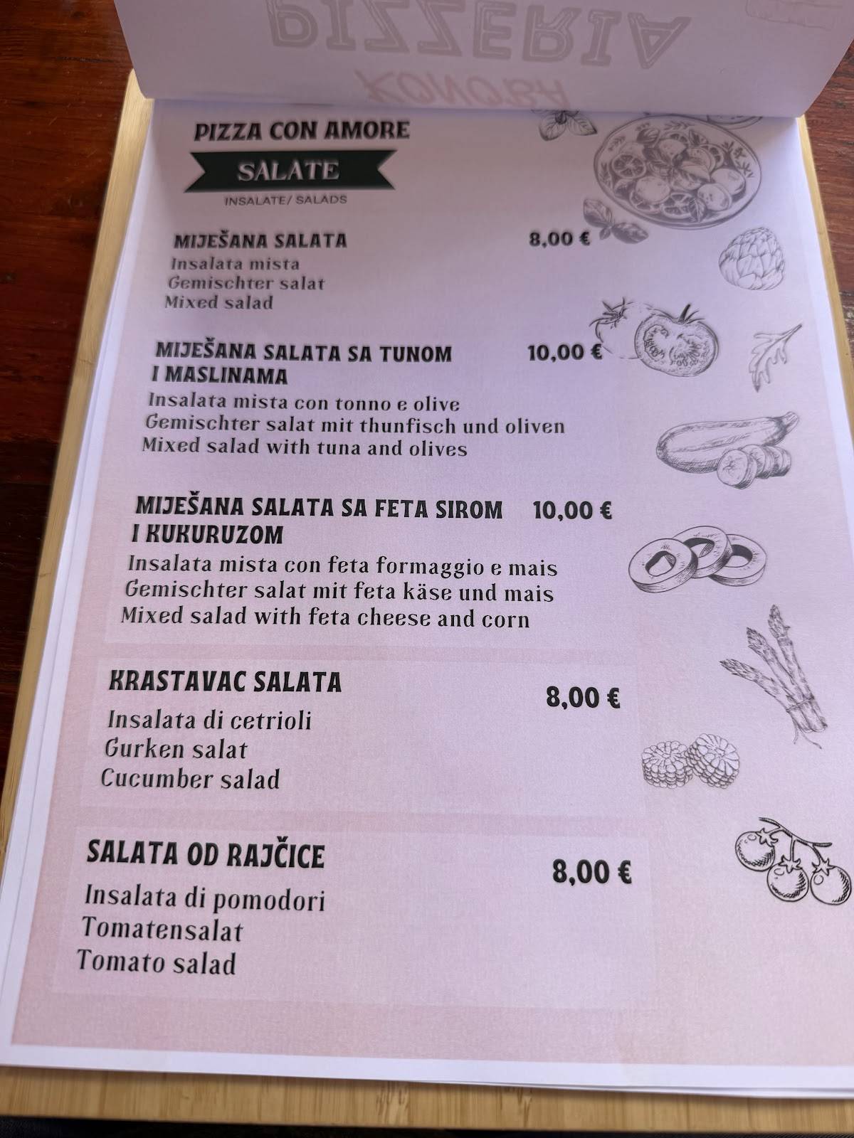 Pizza Con Amore меню