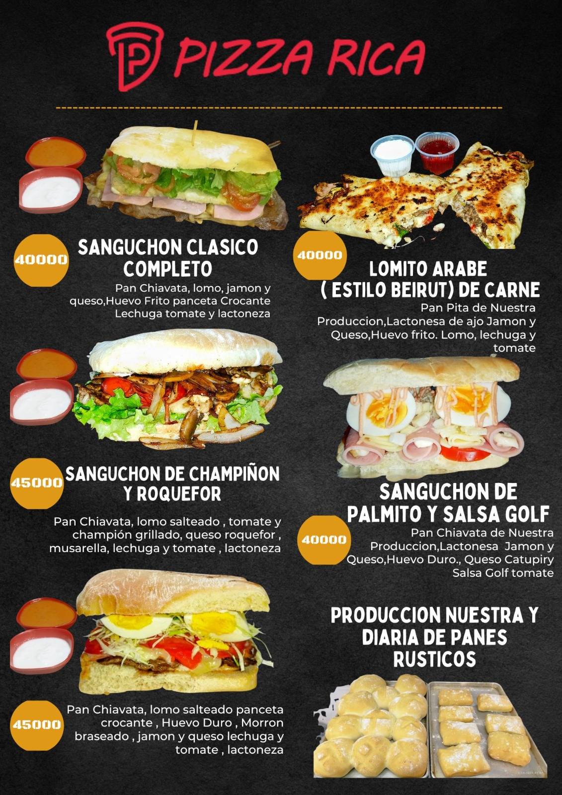 Pizza Rica меню