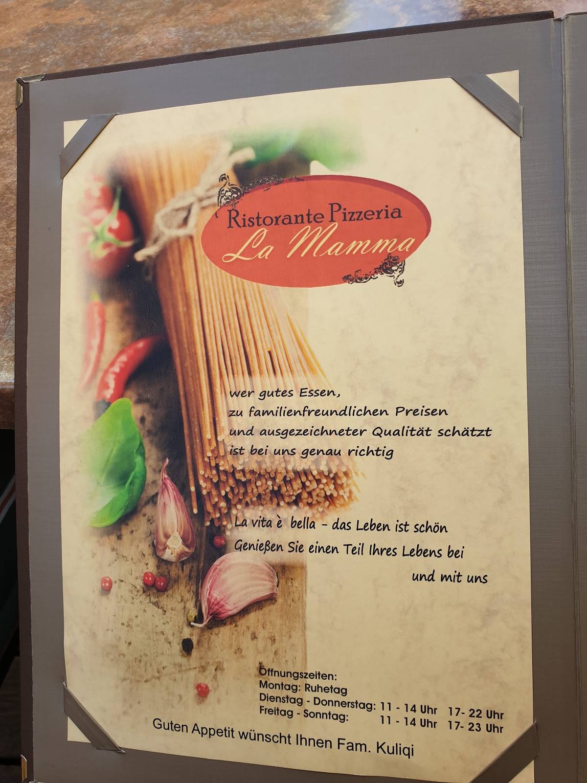 Pizzeria LaMamma меню