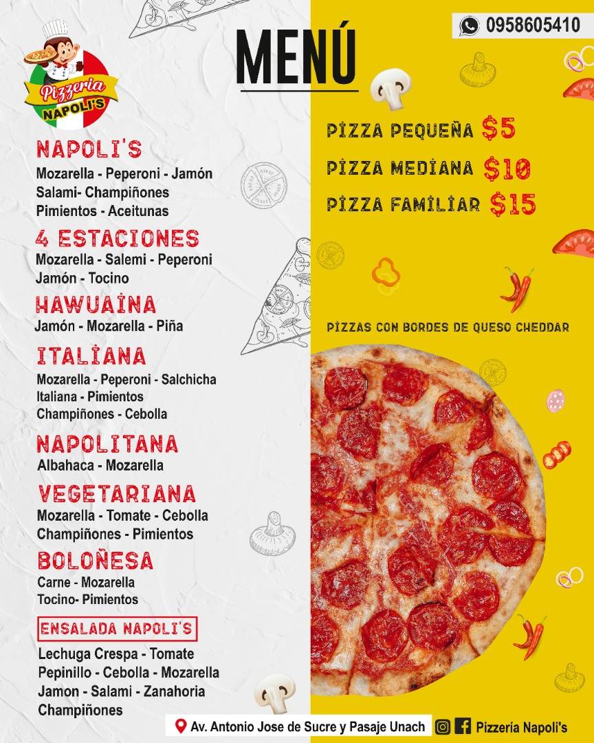 Pizzería Napoli's меню