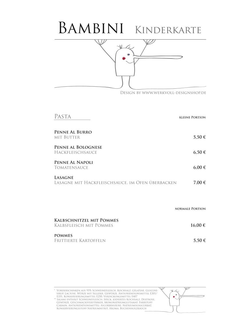 Ristorante Pinocchio Inh. Giuseppe Tedesco меню