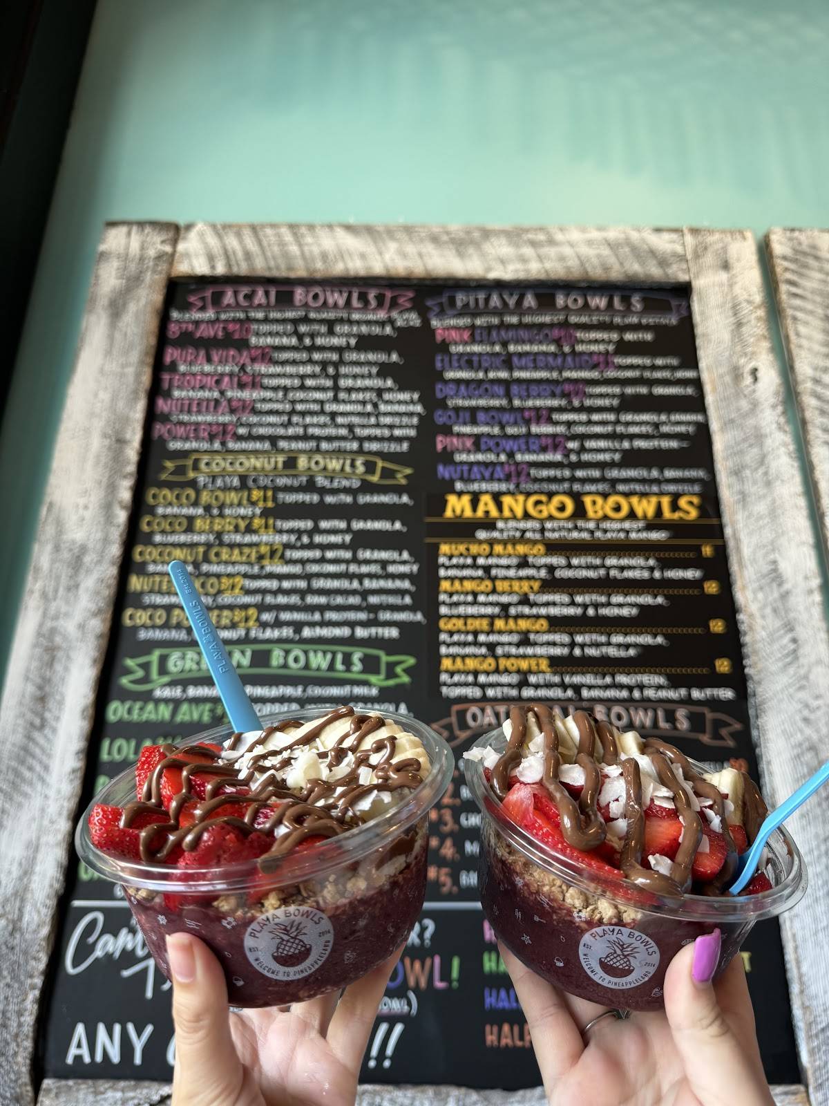 Playa Bowls меню
