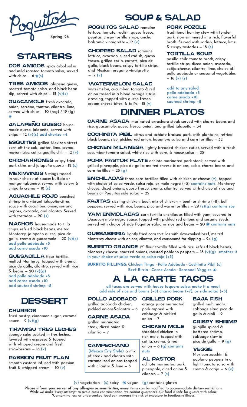 Poquitos Capitol Hill меню