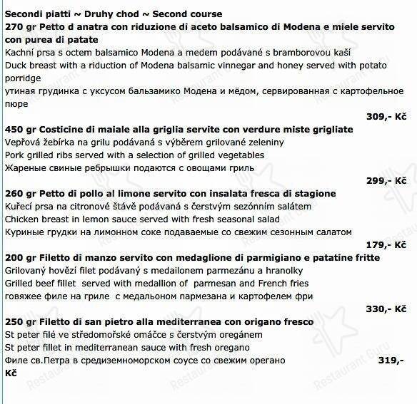 Marea restaurant & bar меню