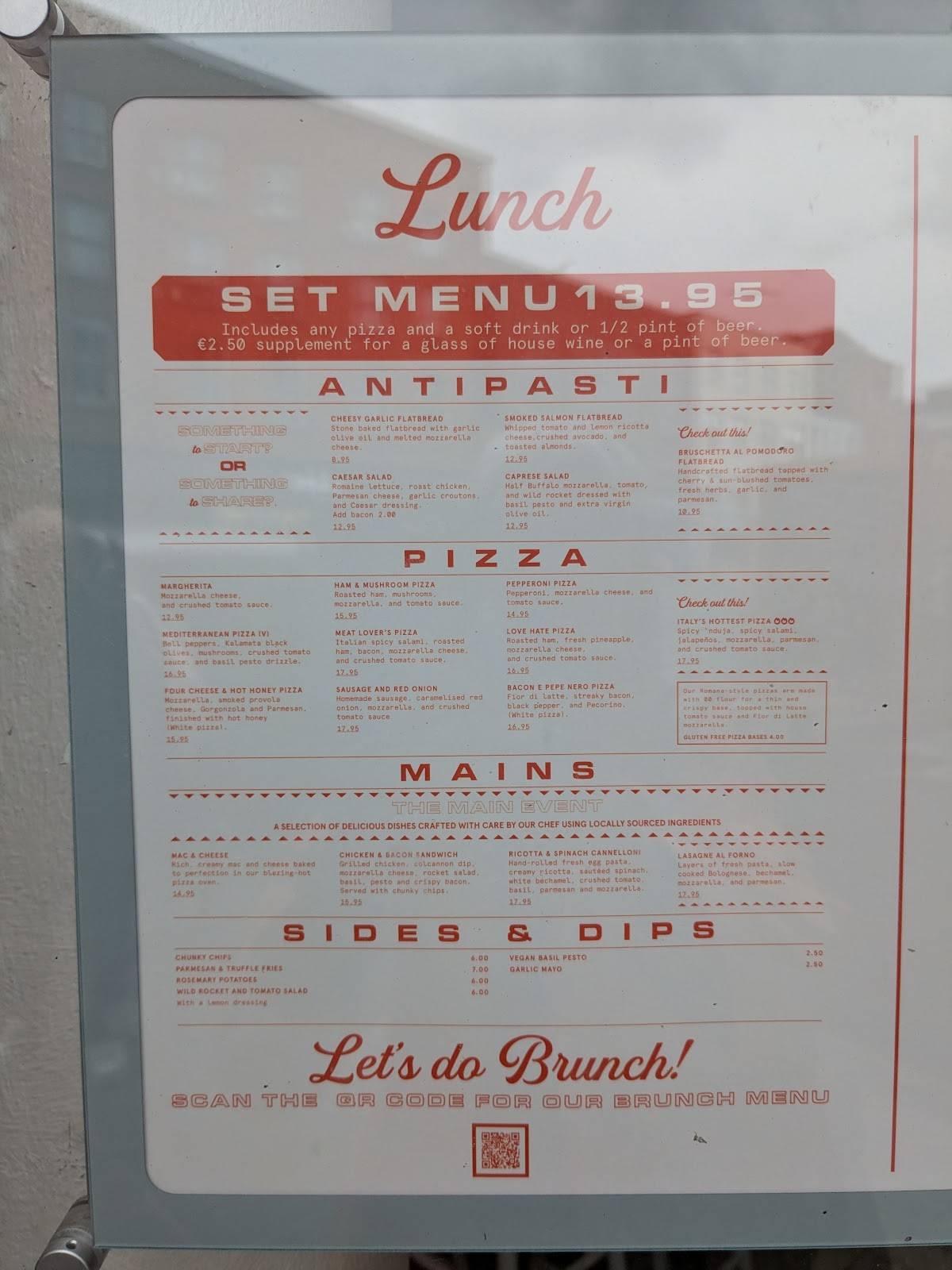Proof Trattoria меню
