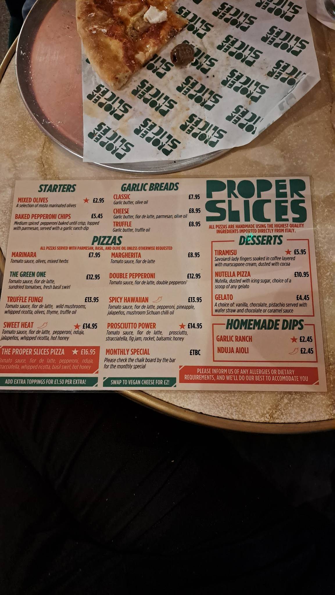 Proper Slices меню