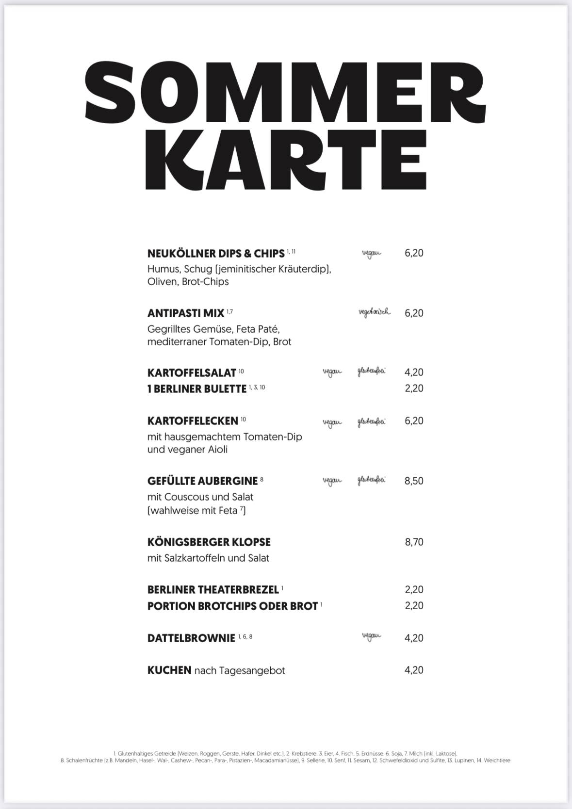 Cafe Rix меню