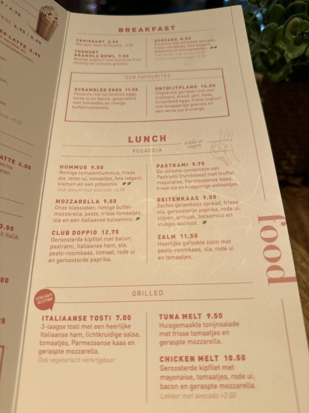 Doppio Espresso Purmerend меню