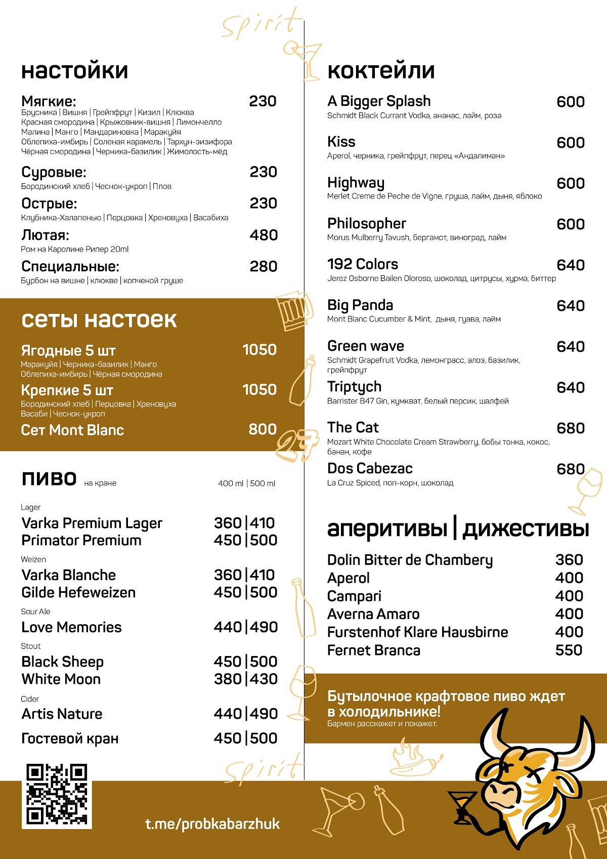 Пробка меню
