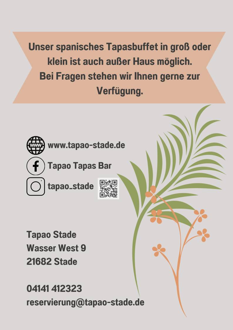 TAPAO Stade меню