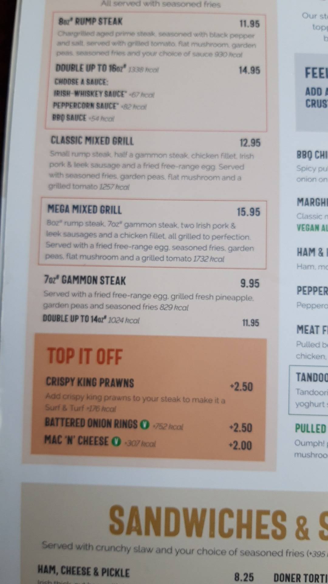 O'Neills Edinburgh меню