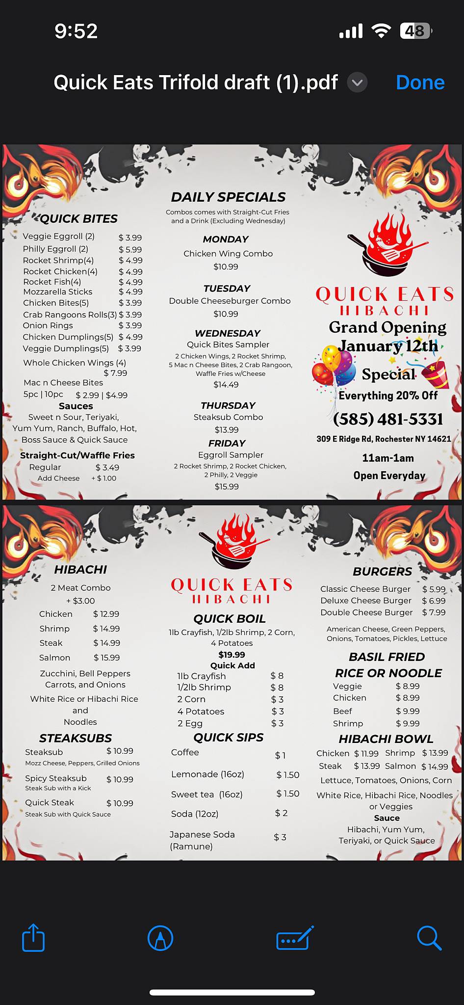 Quick Eats Hibachi меню