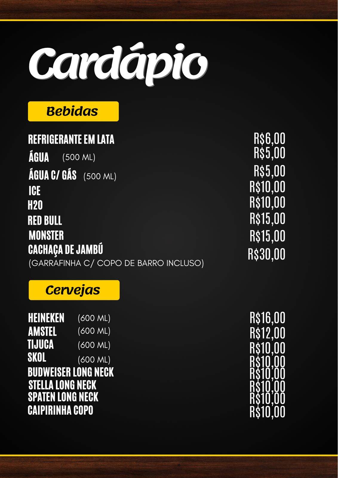 Raízes Pluc меню