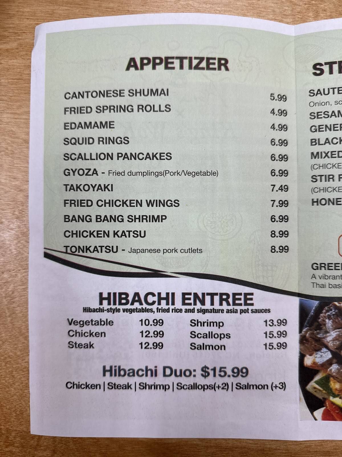 King's Wok (Hibachi+Asian Restaurant Raleigh) меню