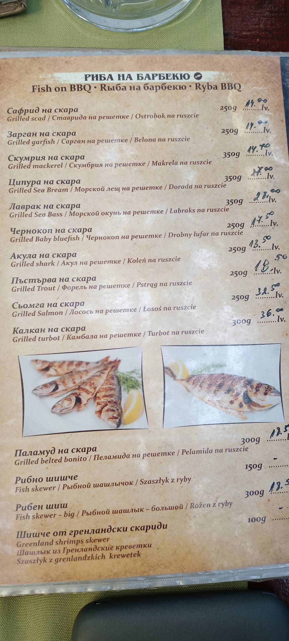 Чучура Равда меню