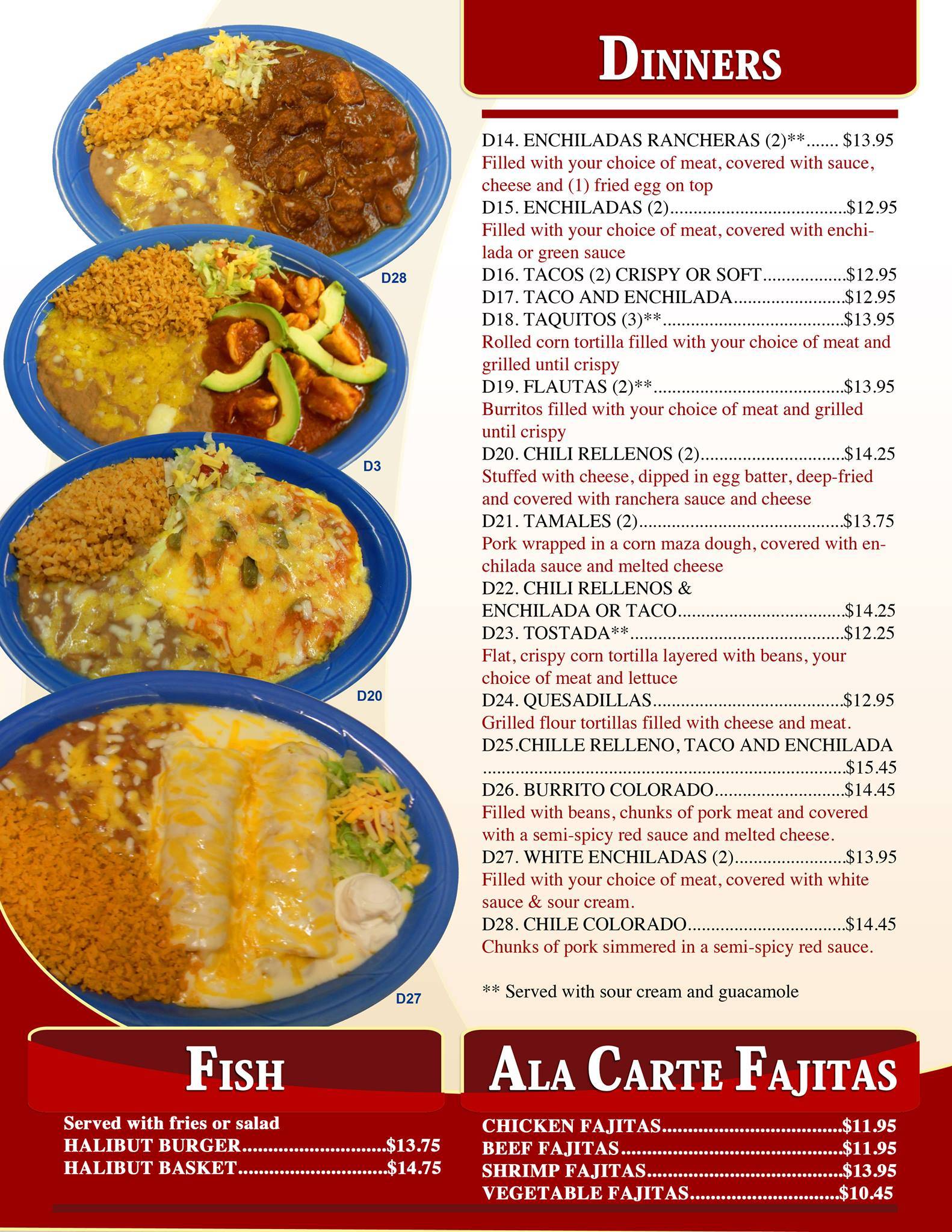 Agave Mexican Restaurant меню