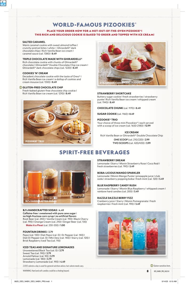 BJ's Restaurant & Brewhouse меню