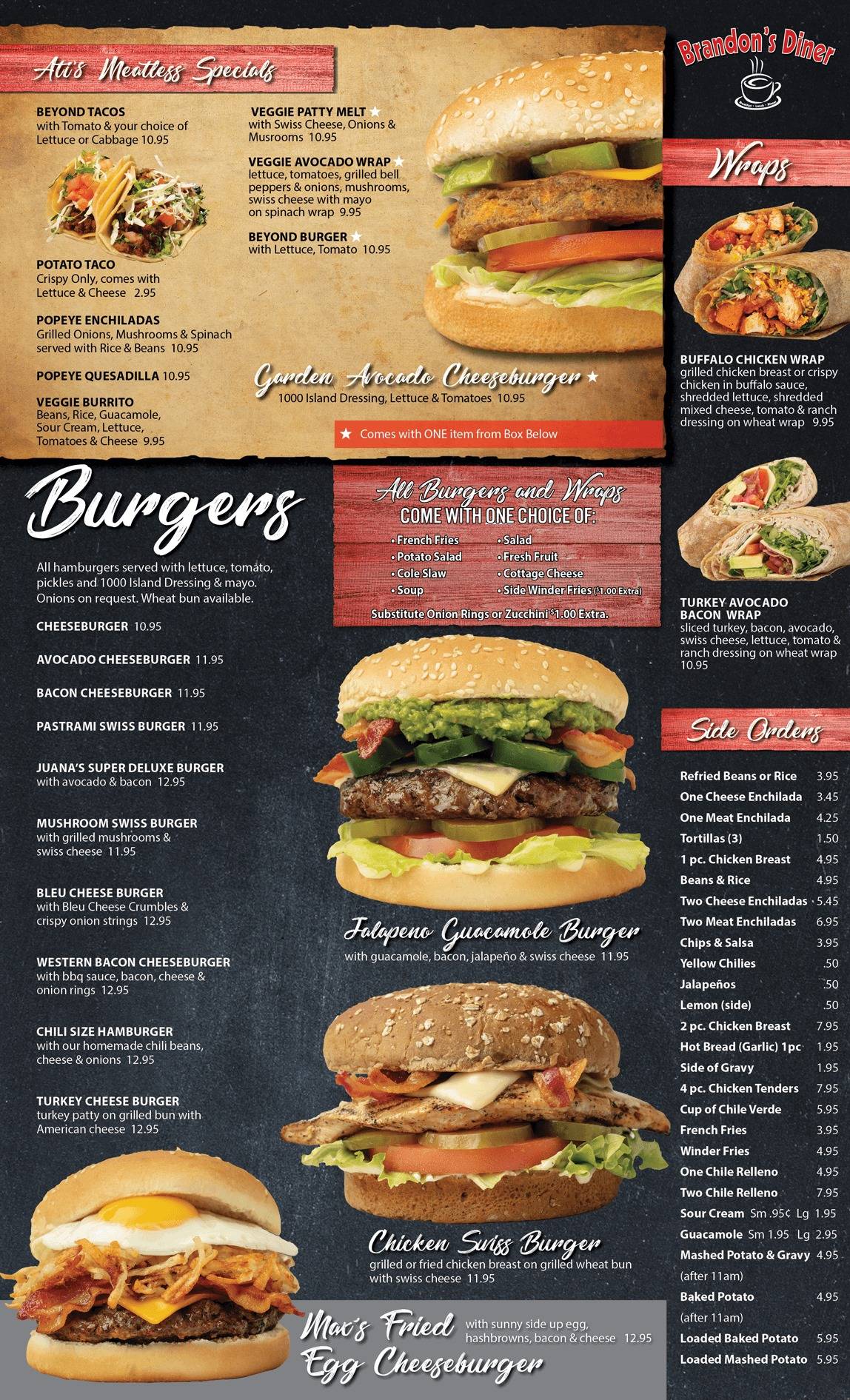 Brandon's Diner меню