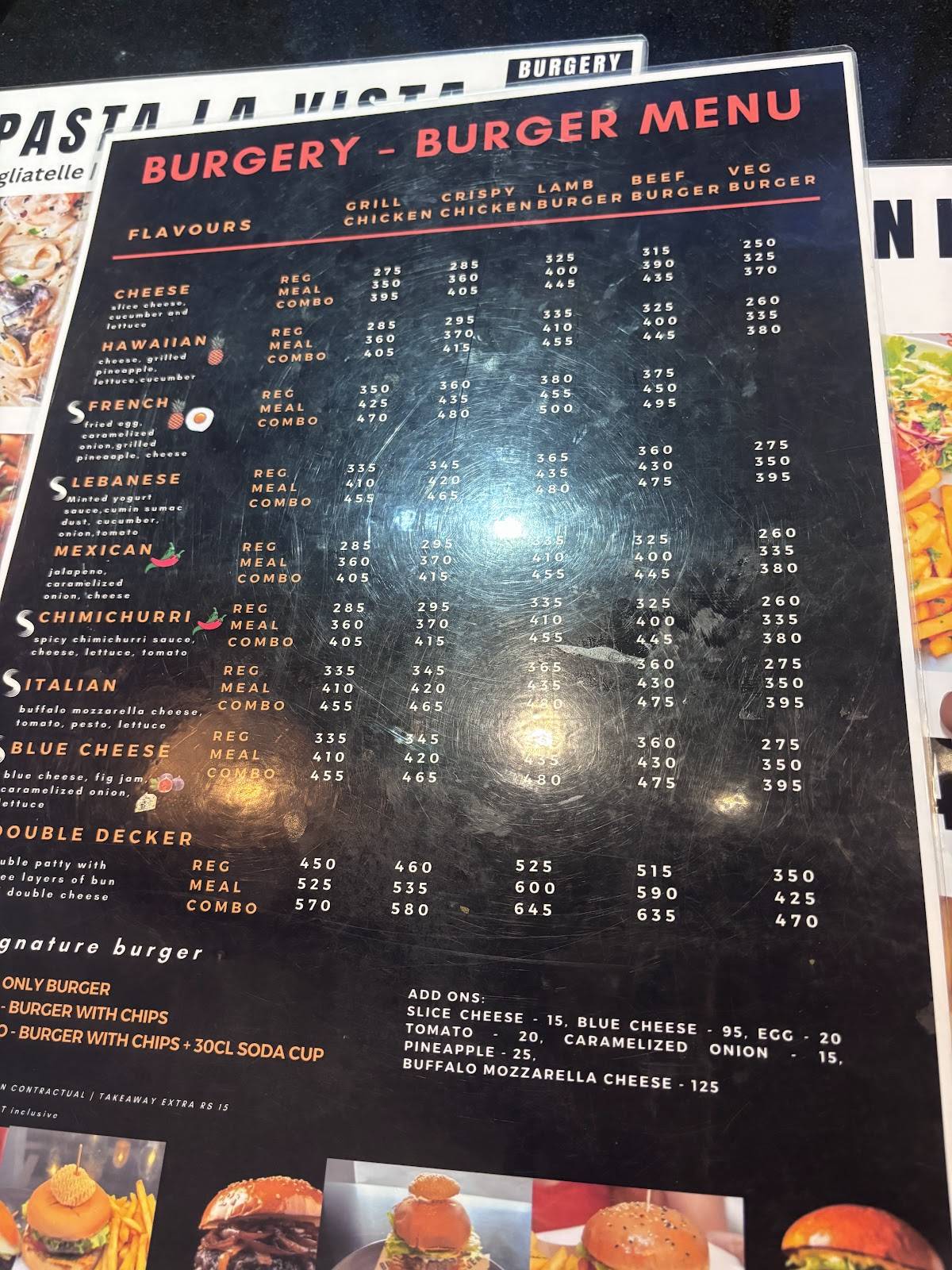 Burgery меню