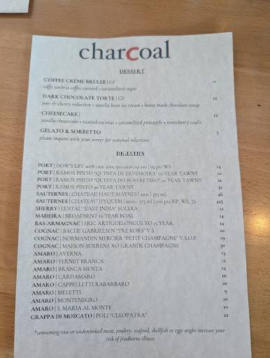 Charcoal меню