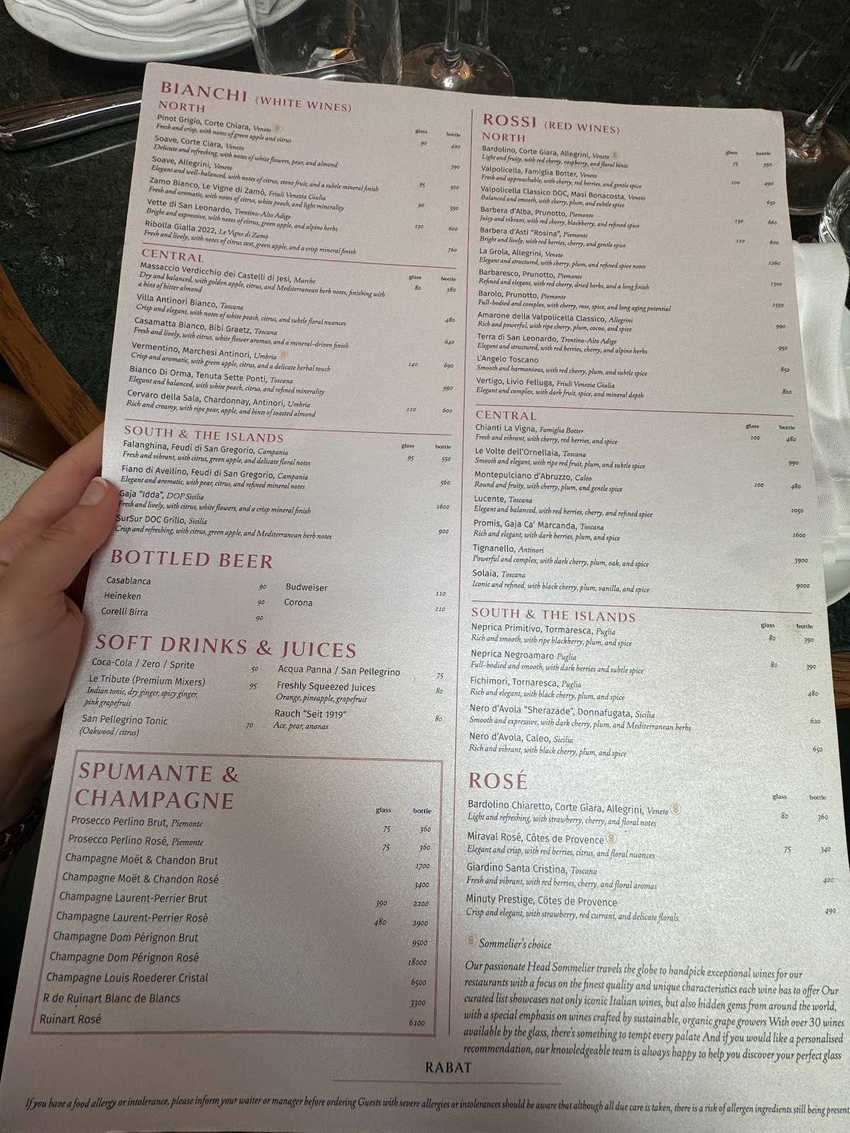 Cicchetti Rabat меню