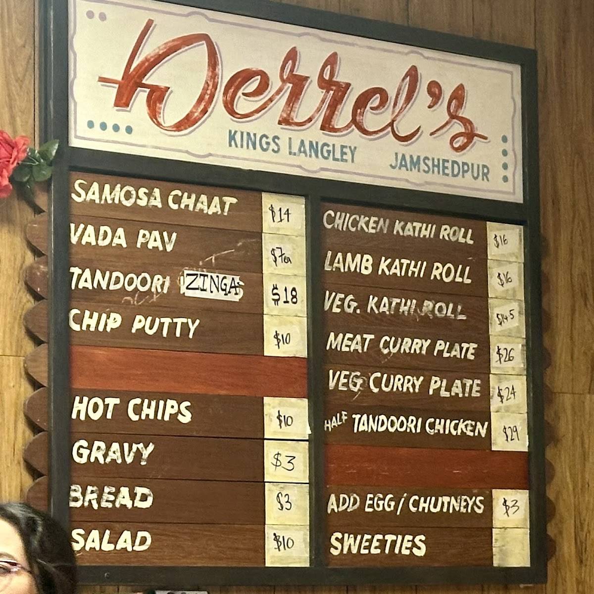 DERREL’S меню