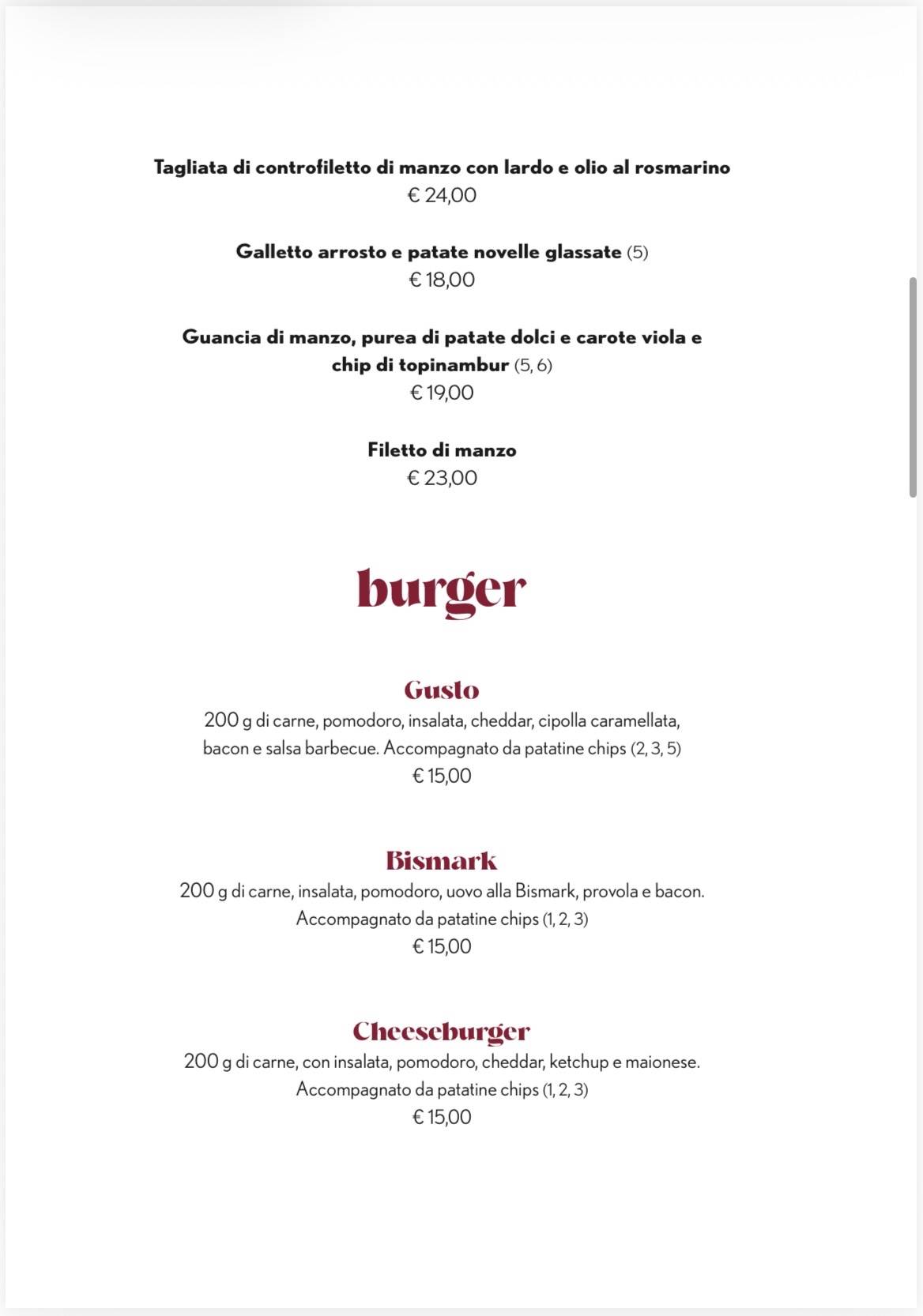 Ristorante Da Gusto меню
