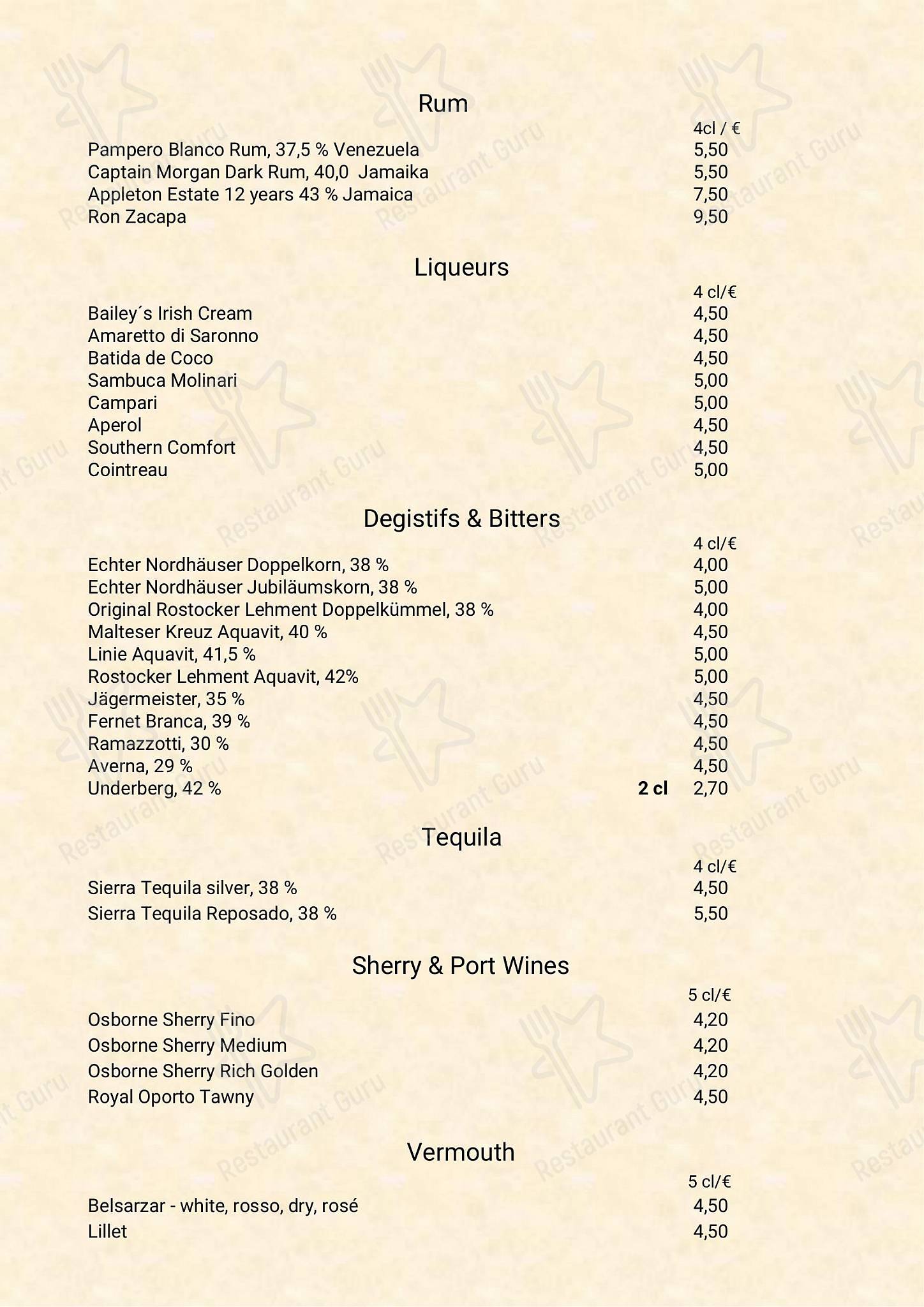Меню Hotel Godewind - Dinner Menu