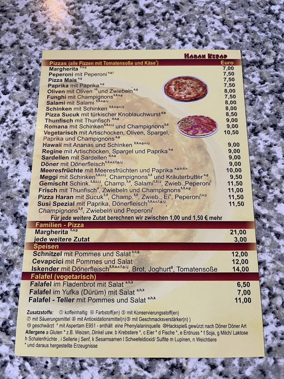Haran Kebap меню
