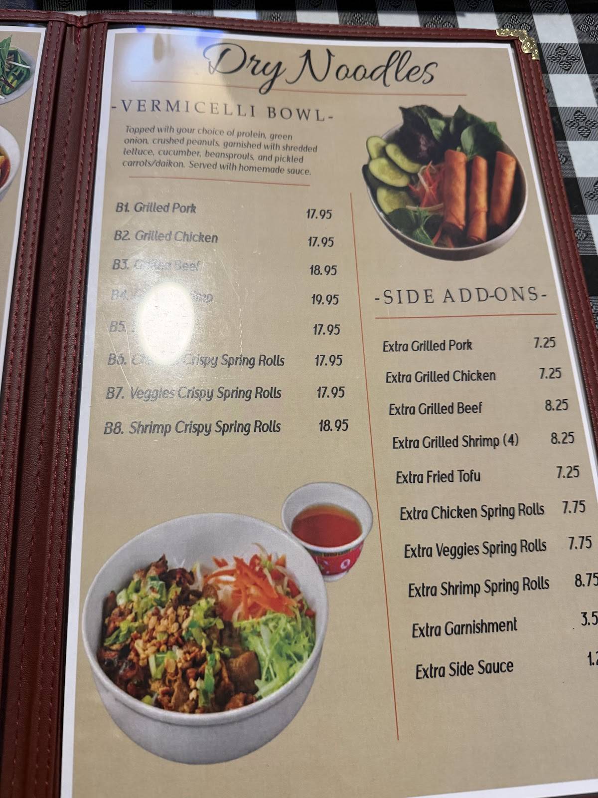 Indochine Vietnamese Restaurant меню