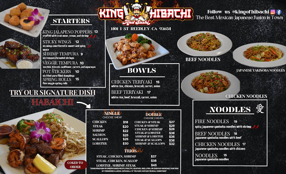 King Hibachi меню
