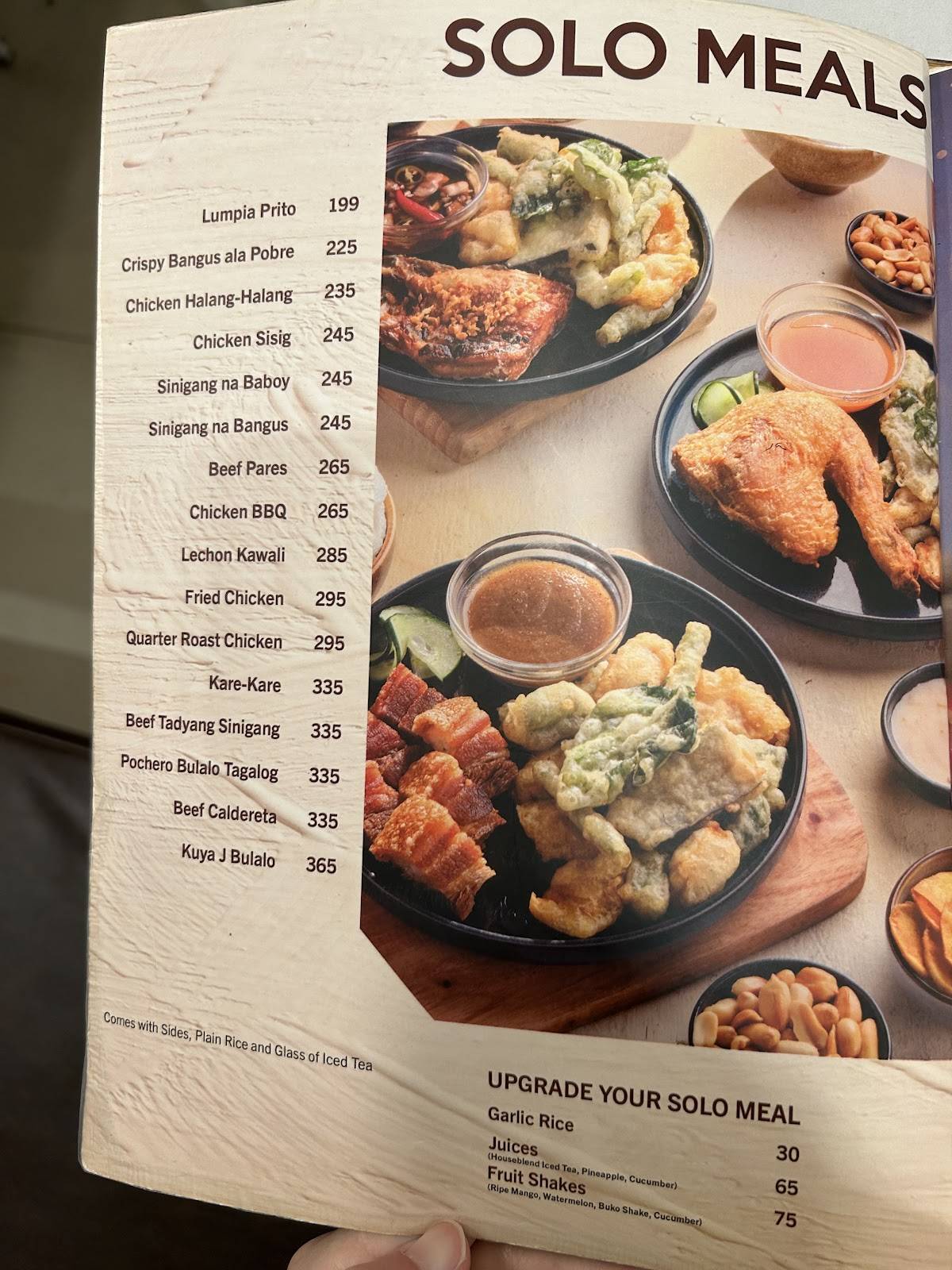 Kuya J Restaurant - Ayala Malls Solenad 3 меню