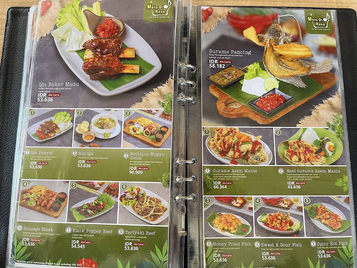 MELODI RASA Resto меню