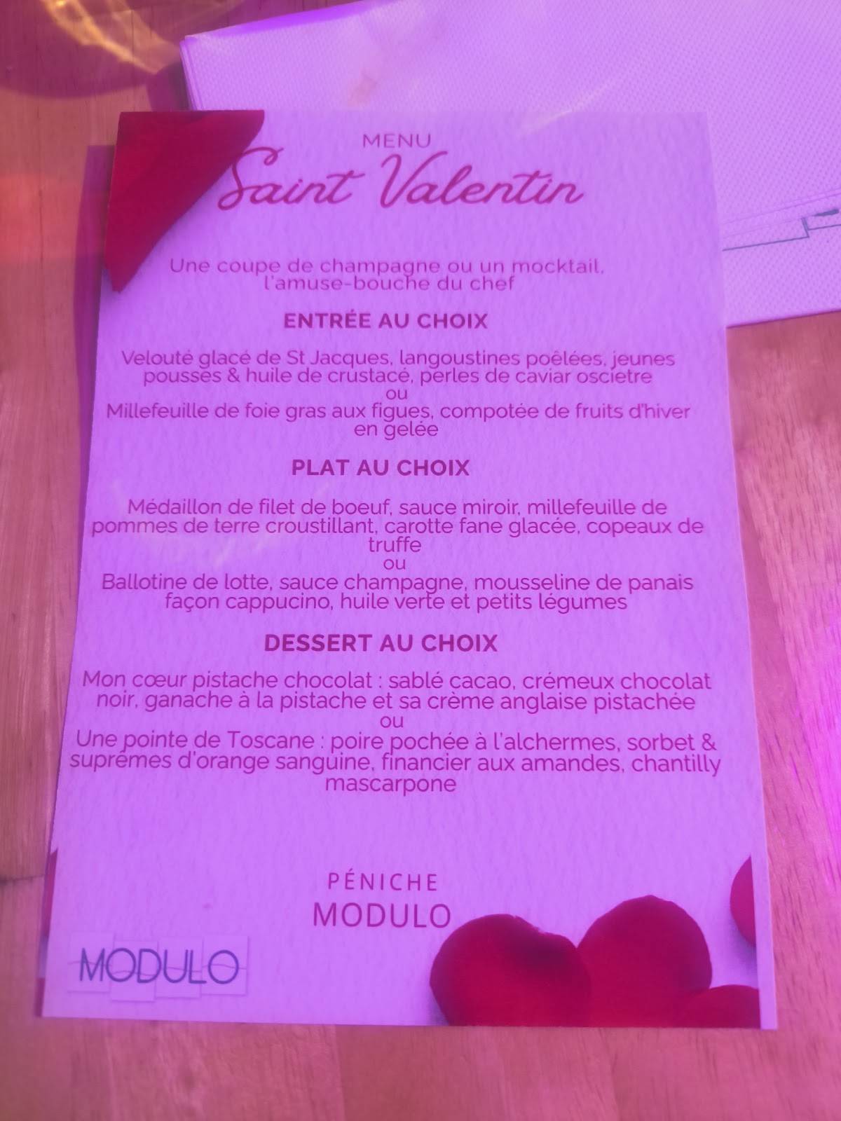 Restaurant Modulo меню