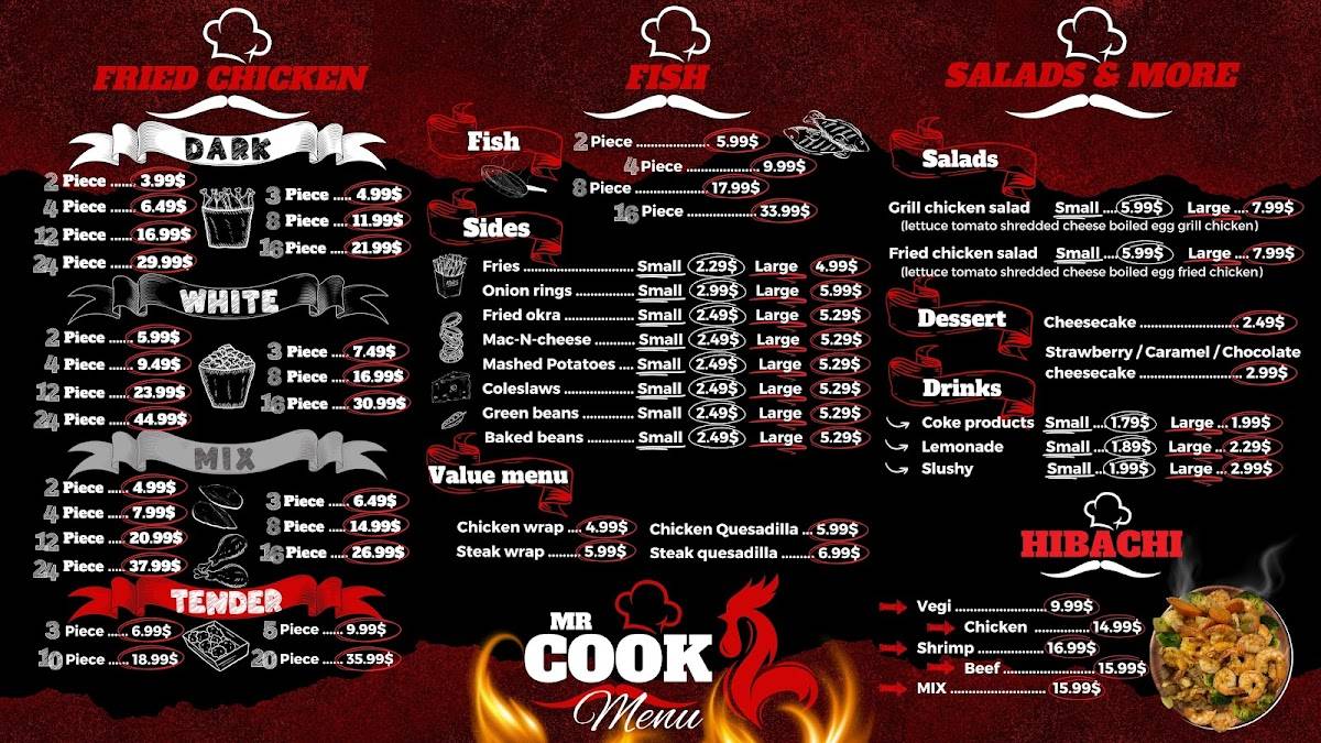 Mr Cook меню