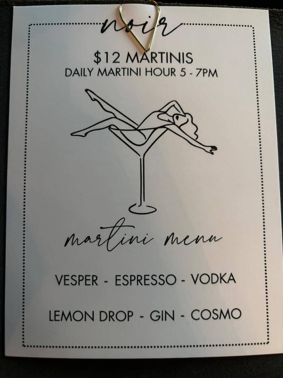 Noir Kitchen & Lounge меню