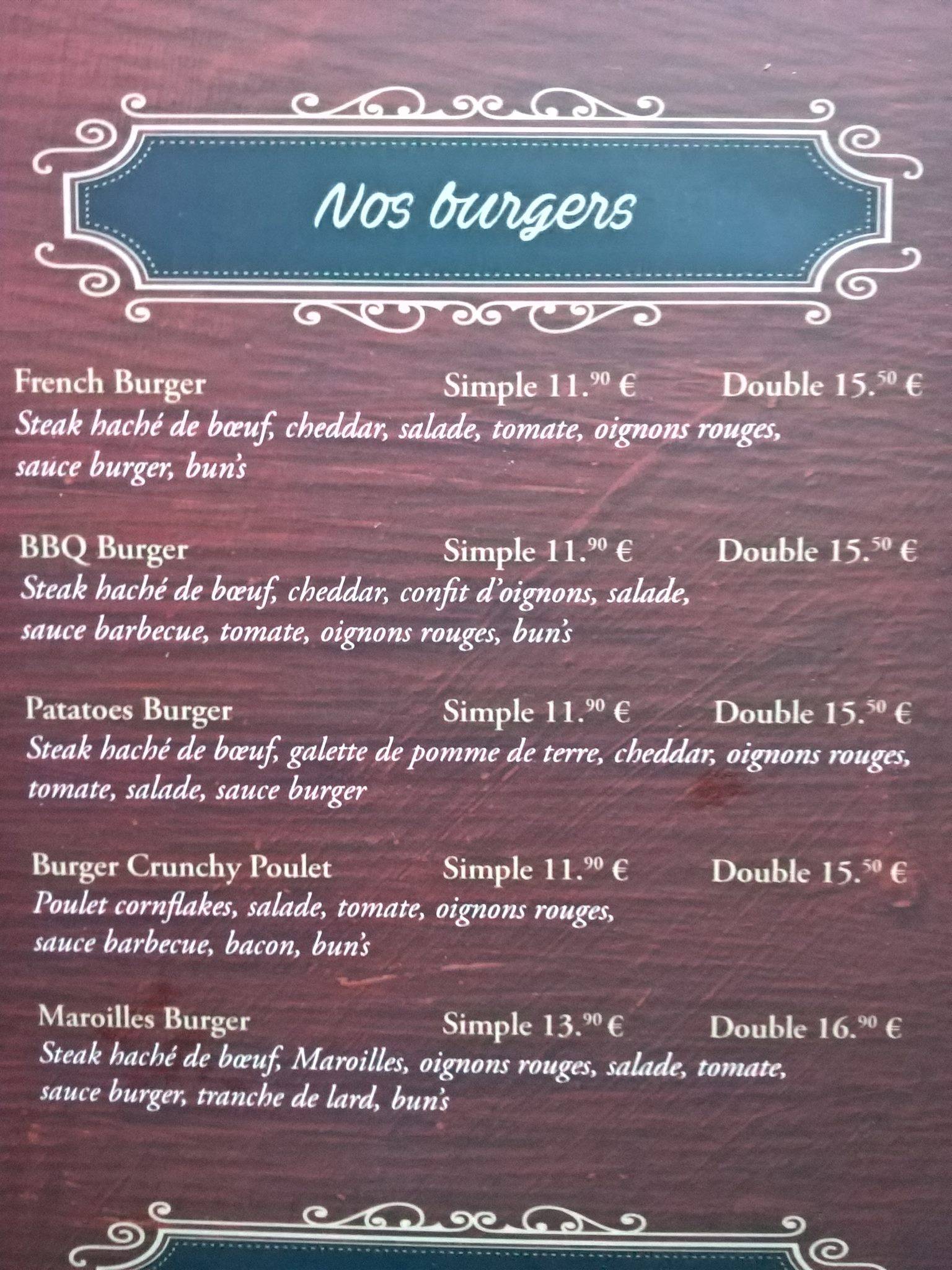 Restaurant Octobre Rouge меню