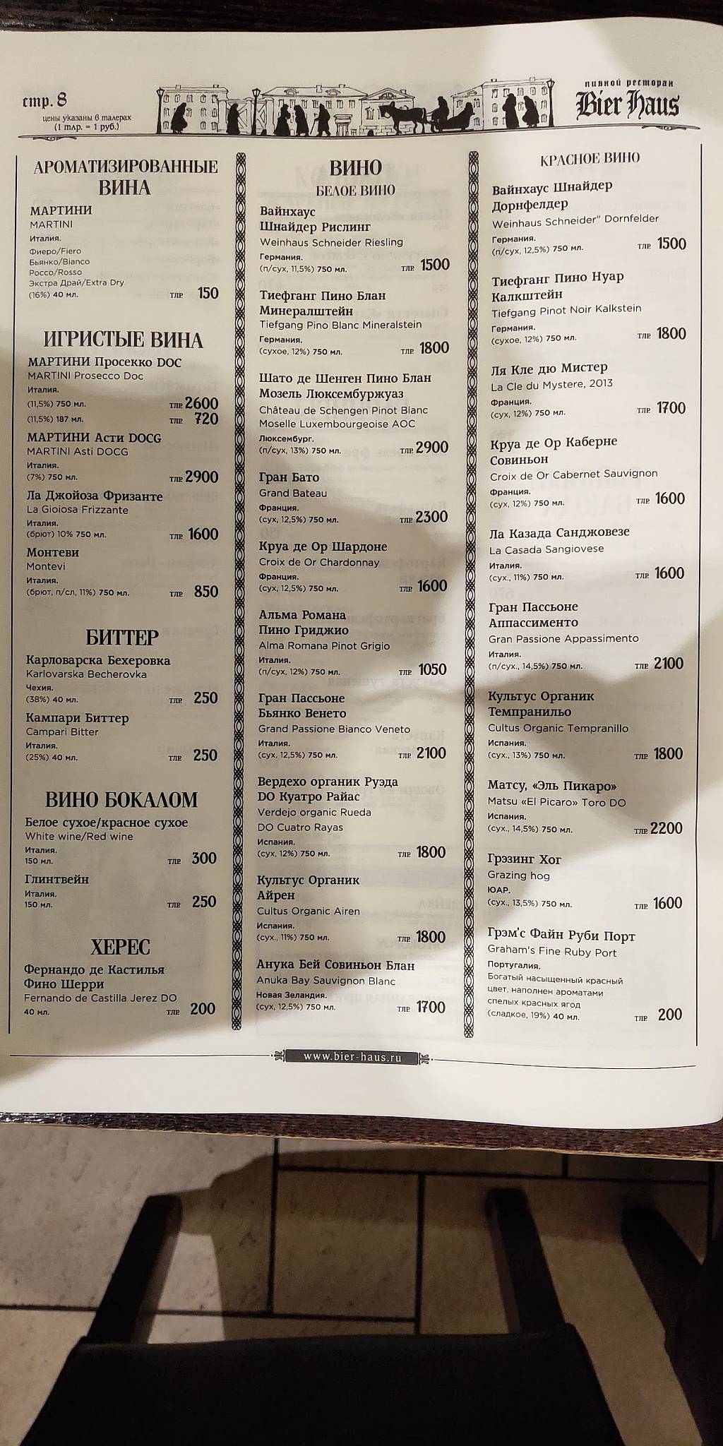Bier Haus меню