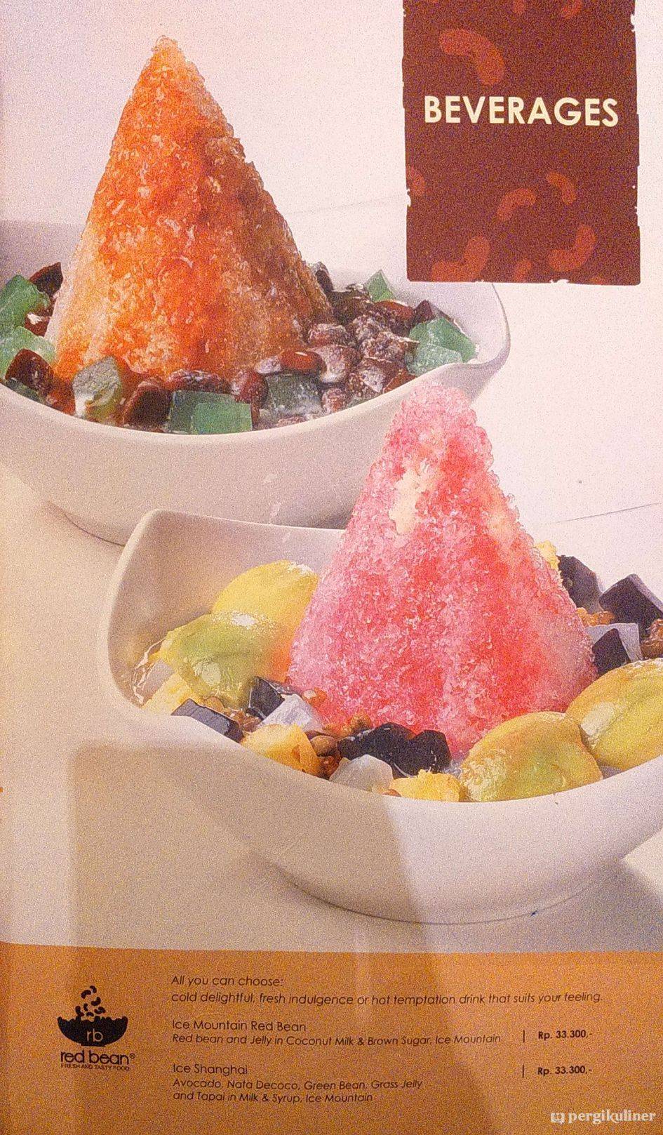 Red Bean меню