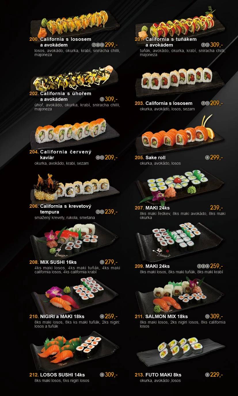 Restaurace Lu Kai меню