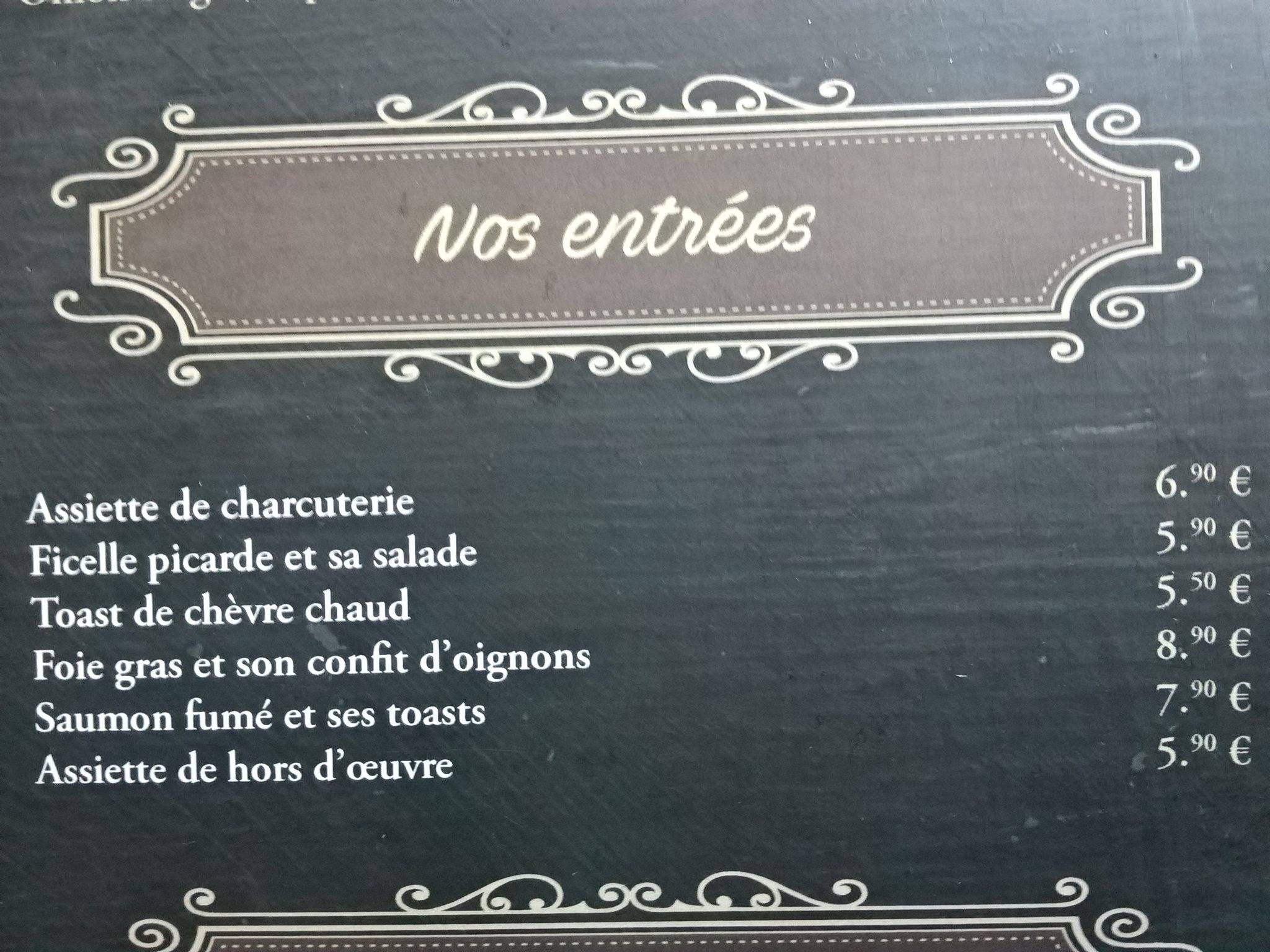 Restaurant Octobre Rouge меню